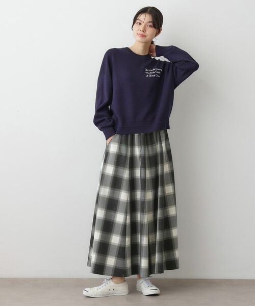 Dessin / デッサン ロング・マキシ丈スカート | 【洗える・ウエストゴム】チェック柄フレアスカート | 詳細3
