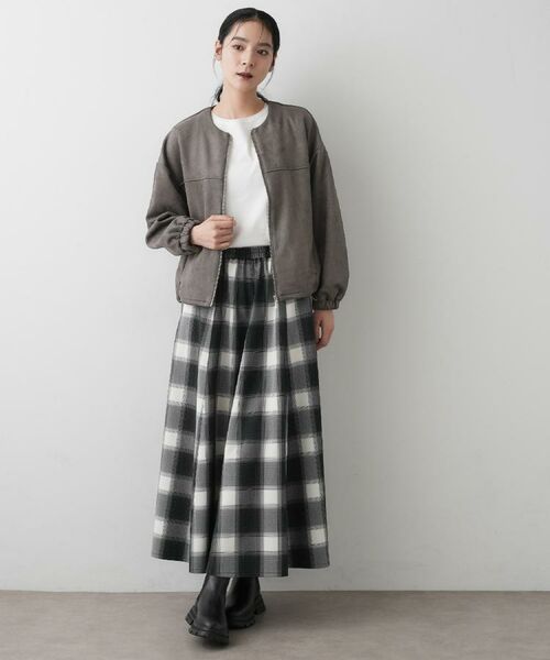 Dessin / デッサン ロング・マキシ丈スカート | 【洗える・ウエストゴム】チェック柄フレアスカート | 詳細4