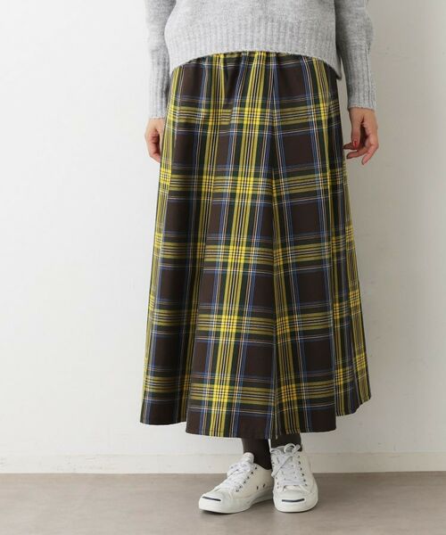 Dessin / デッサン ロング・マキシ丈スカート | 【洗える・ウエストゴム】チェック柄フレアスカート | 詳細6