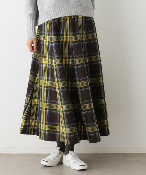 Dessin / デッサン ロング・マキシ丈スカート | 【洗える・ウエストゴム】チェック柄フレアスカート | 詳細7