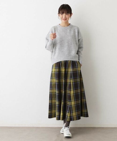Dessin / デッサン ロング・マキシ丈スカート | 【洗える・ウエストゴム】チェック柄フレアスカート | 詳細8