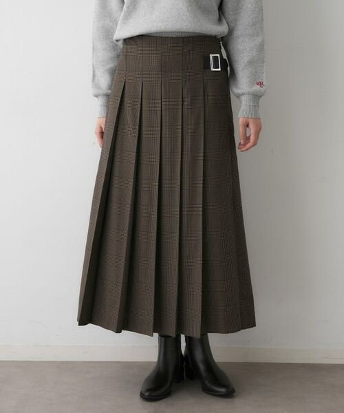 Dessin / デッサン ロング・マキシ丈スカート | 【洗える】ワイドプリーツスカート(ブラウン(244))