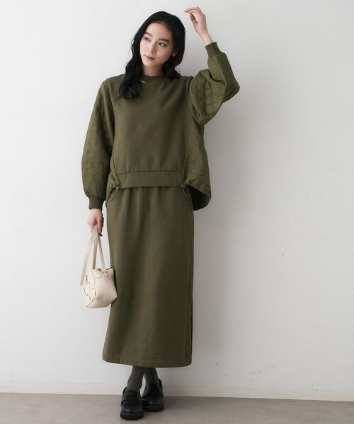 Dessin / デッサン ロング・マキシ丈スカート | 【セットアップ可/ウエストゴム】裏毛Iラインスカート | 詳細11