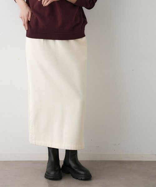 Dessin / デッサン ロング・マキシ丈スカート | 【セットアップ可/ウエストゴム】裏毛Iラインスカート | 詳細2