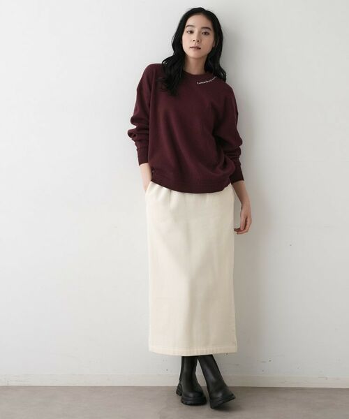 Dessin / デッサン ロング・マキシ丈スカート | 【セットアップ可/ウエストゴム】裏毛Iラインスカート | 詳細3