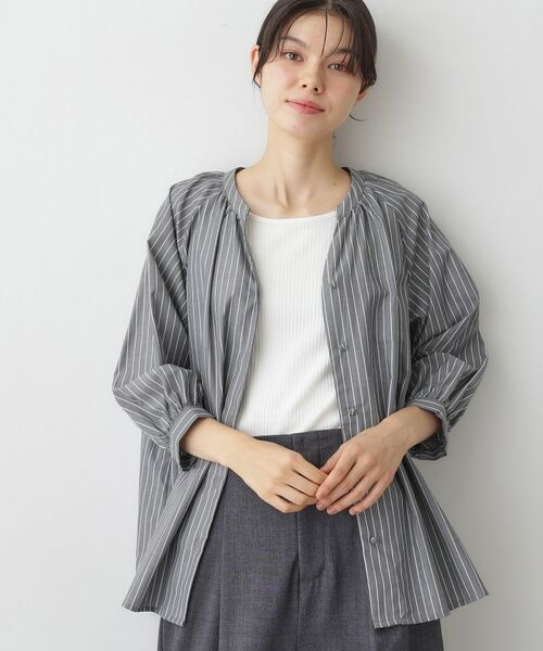 Dessin / デッサン シャツ・ブラウス | 【洗える】ストライプカフス袖ブラウス | 詳細1