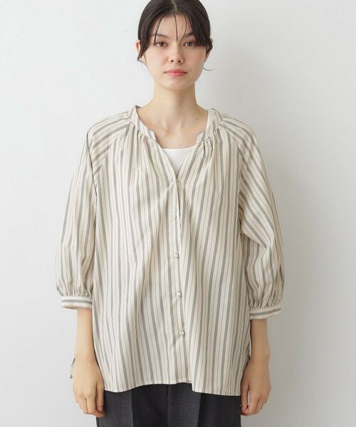 Dessin / デッサン シャツ・ブラウス | 【洗える】ストライプカフス袖ブラウス | 詳細13