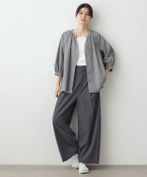 Dessin / デッサン シャツ・ブラウス | 【洗える】ストライプカフス袖ブラウス | 詳細3