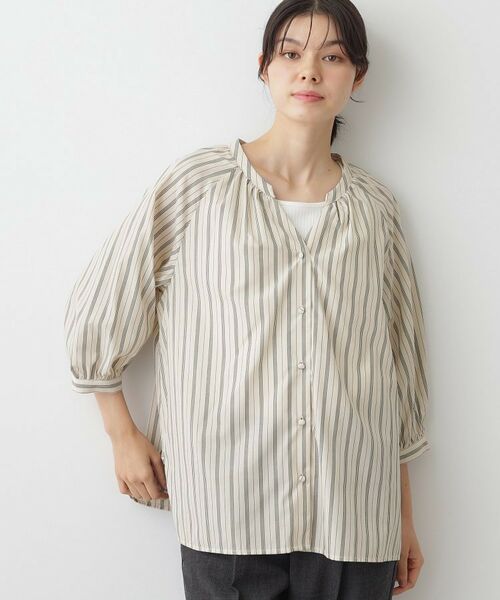 Dessin / デッサン シャツ・ブラウス | 【洗える】ストライプカフス袖ブラウス | 詳細6