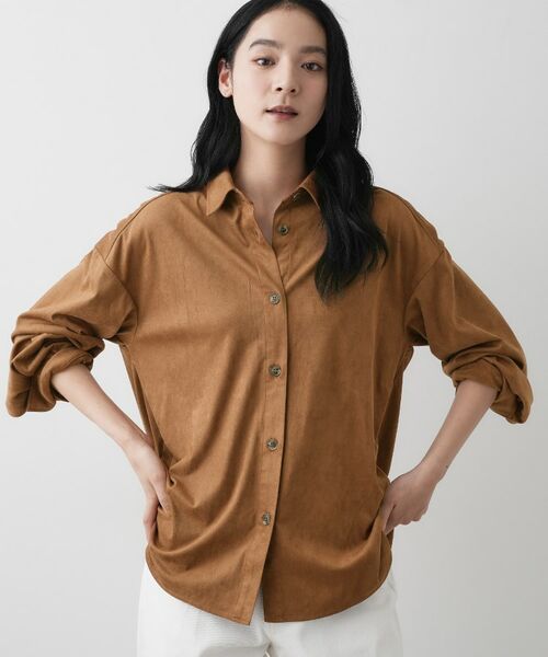 Dessin / デッサン シャツ・ブラウス | 【洗える】ストレッチスウェードライクシャツ | 詳細1