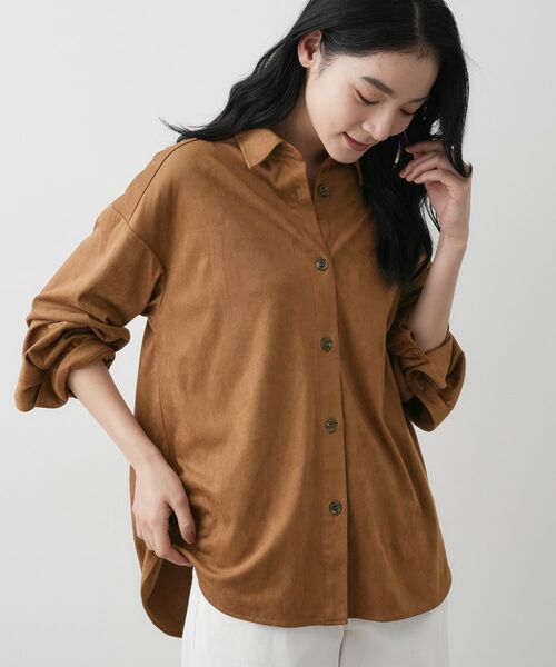 Dessin / デッサン シャツ・ブラウス | 【洗える】ストレッチスウェードライクシャツ | 詳細2