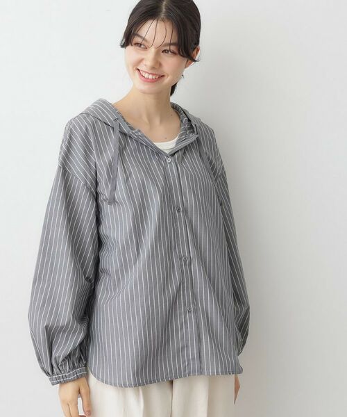 Dessin / デッサン シャツ・ブラウス | 【洗える】ストライプフードブラウス | 詳細1