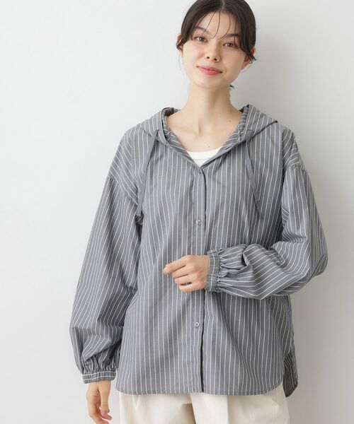 Dessin / デッサン シャツ・ブラウス | 【洗える】ストライプフードブラウス | 詳細2