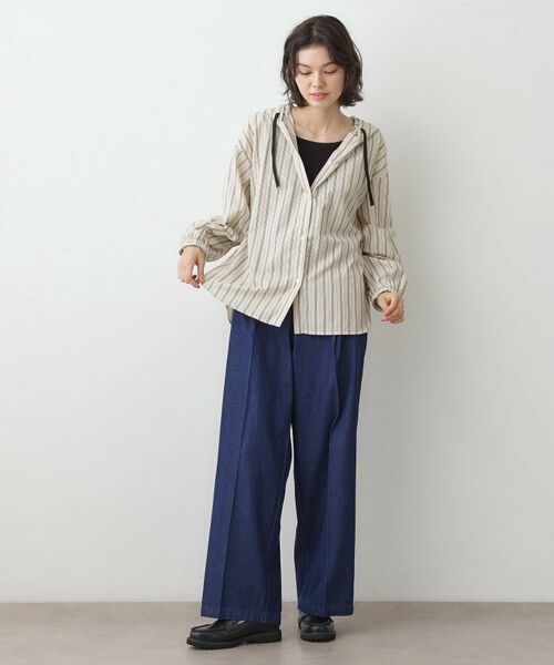 Dessin / デッサン シャツ・ブラウス | 【洗える】ストライプフードブラウス | 詳細7