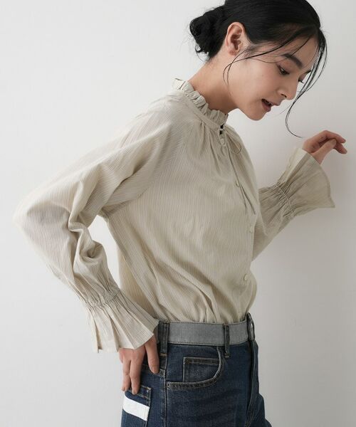 Dessin / デッサン シャツ・ブラウス | 【洗える】フリルネックシャツ | 詳細10