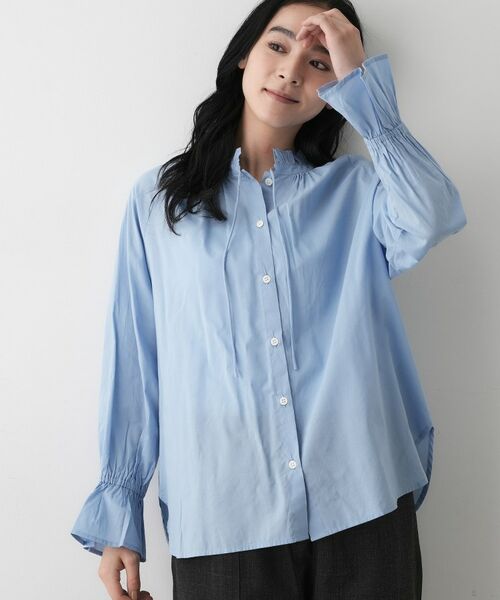 Dessin / デッサン シャツ・ブラウス | 【洗える】フリルネックシャツ | 詳細2