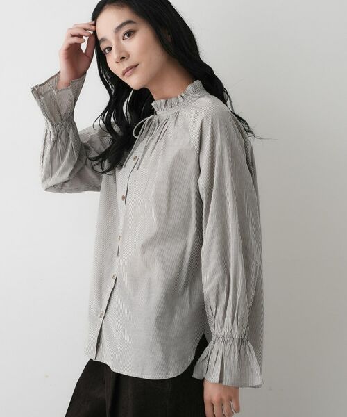 Dessin / デッサン シャツ・ブラウス | 【洗える】フリルネックシャツ | 詳細5