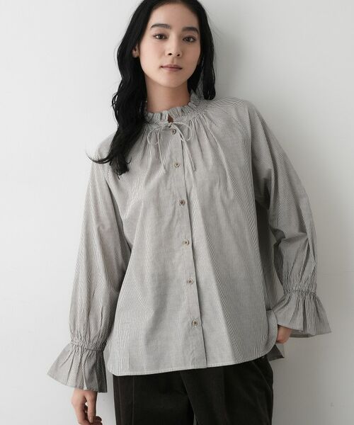 Dessin / デッサン シャツ・ブラウス | 【洗える】フリルネックシャツ | 詳細6