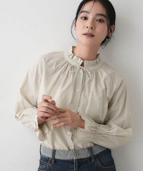 Dessin / デッサン シャツ・ブラウス | 【洗える】フリルネックシャツ | 詳細9