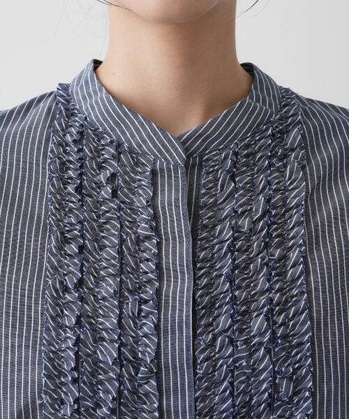 Dessin / デッサン シャツ・ブラウス | 【洗える】フリルバンドカラー五分袖ブラウス | 詳細15