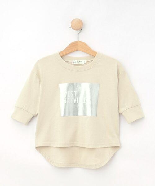 Dessin / デッサン Tシャツ | 【リンクコーデ/洗える】箔プリント7分袖Tシャツ | 詳細1