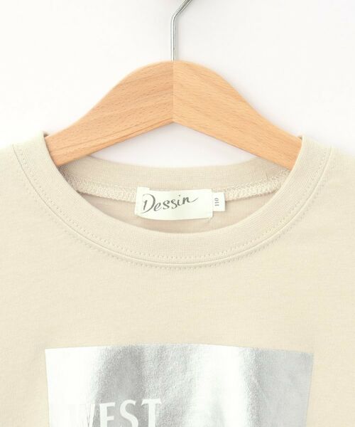 Dessin / デッサン Tシャツ | 【リンクコーデ/洗える】箔プリント7分袖Tシャツ | 詳細3