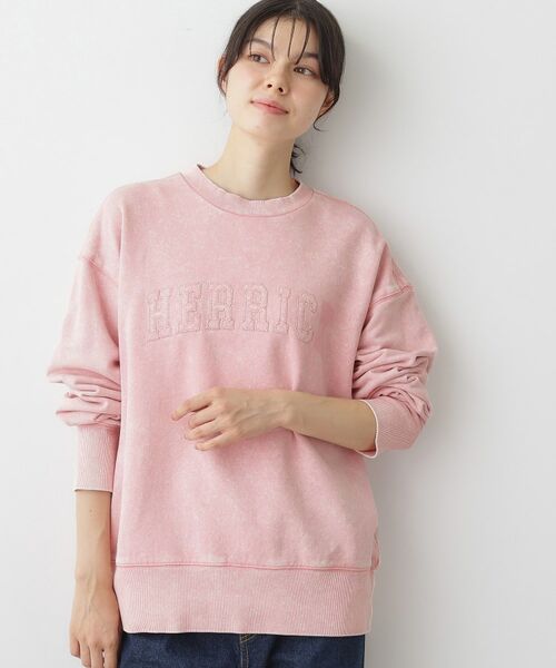 Dessin/デッサン 【ユニセックス/洗える】ケミカルウォッシュ裏毛トレーナー ピンク(072) 02(M) Dessin/デッサン 【ユニセックス/洗える】ケミカルウォッシュ裏毛トレーナー ピンク(072) 02(M)