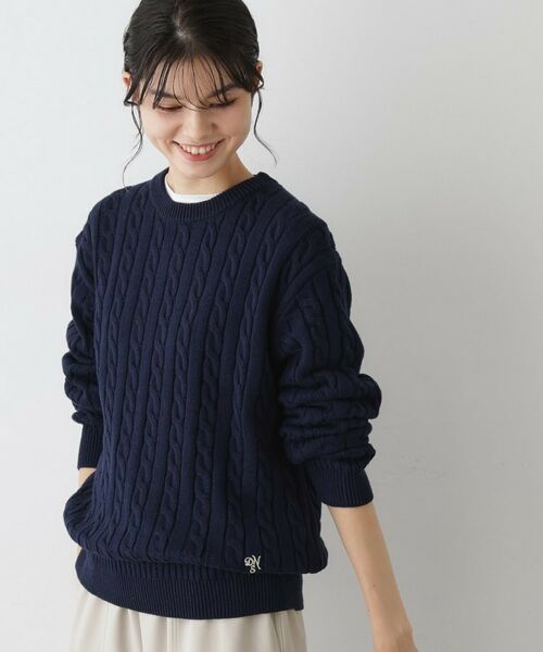 Dessin / デッサン ニット・セーター | 【ユニセックス・洗える】クルーネックケーブルニット | 詳細10