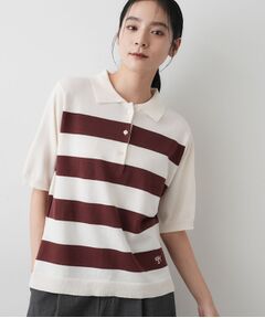 Dessin / デッサン ニット・セーター | 【ユニセックス/洗える】ボーダーニットポロシャツ