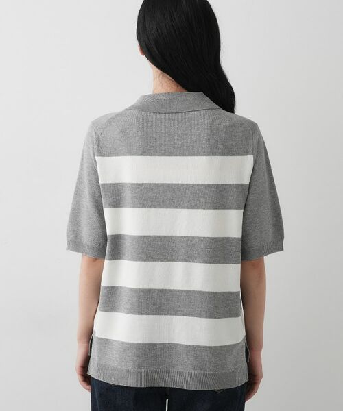 Dessin / デッサン ニット・セーター | 【ユニセックス/洗える】ボーダーニットポロシャツ | 詳細11