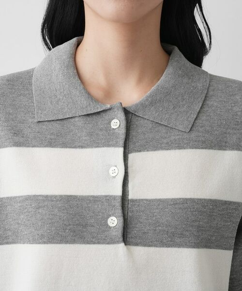 Dessin / デッサン ニット・セーター | 【ユニセックス/洗える】ボーダーニットポロシャツ | 詳細12