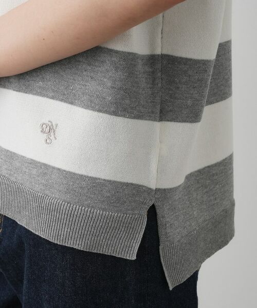 Dessin / デッサン ニット・セーター | 【ユニセックス/洗える】ボーダーニットポロシャツ | 詳細14