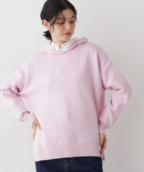 Dessin / デッサン ニット・セーター | 【洗える/体型カバー】ちょうどいいニットパーカ(ピンク(071))