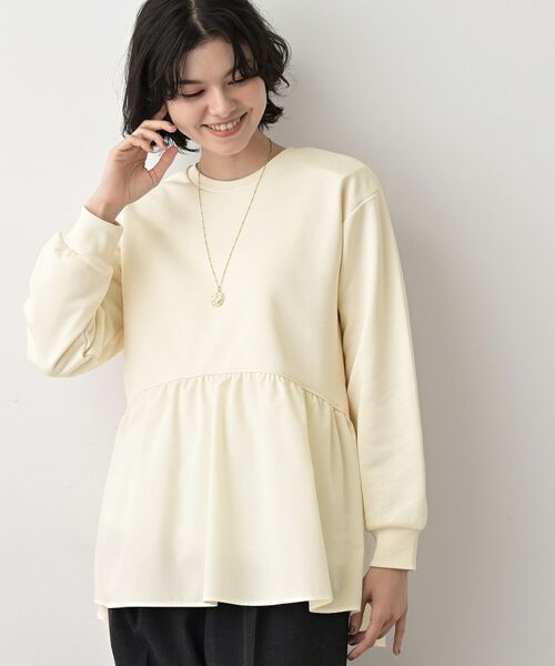 Dessin / デッサン カットソー | 【体型カバー/洗える】ペプラムスウェット | 詳細1