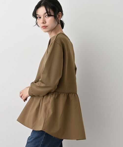 Dessin / デッサン カットソー | 【体型カバー/洗える】ペプラムスウェット(ブラウン(043))