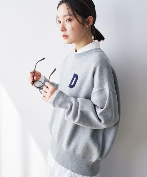 Dessin / デッサン ニット・セーター | 【洗える】Dサガラ刺繍ワッペン付きニット | 詳細1