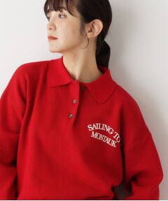 Dessin / デッサン ニット・セーター | 【洗える】フロッキーロゴ入り襟付きニット