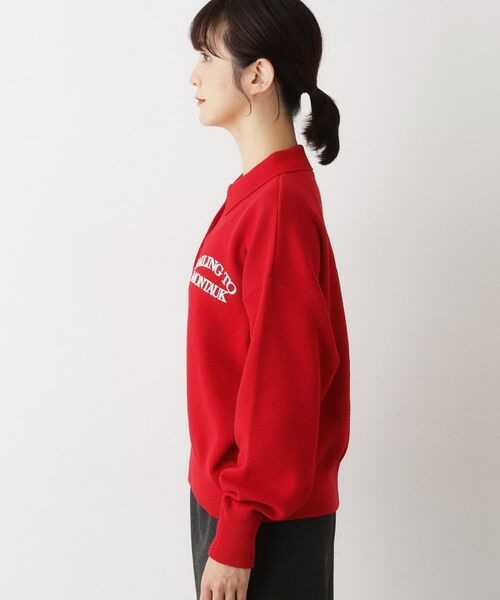 Dessin / デッサン ニット・セーター | 【洗える】フロッキーロゴ入り襟付きニット | 詳細10