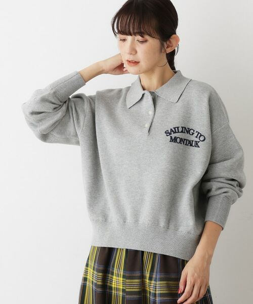 Dessin / デッサン ニット・セーター | 【洗える】フロッキーロゴ入り襟付きニット | 詳細2