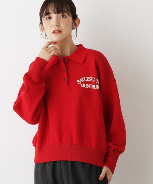 Dessin / デッサン ニット・セーター | 【洗える】フロッキーロゴ入り襟付きニット | 詳細6