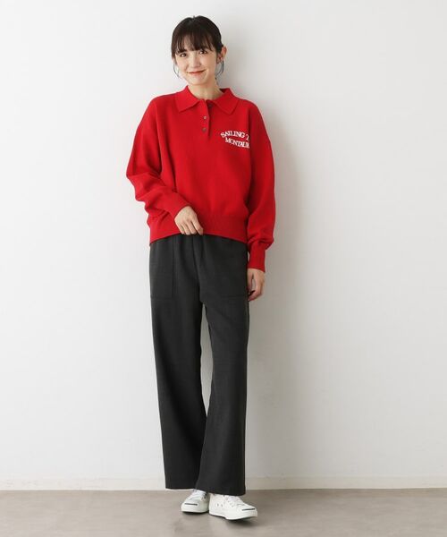 Dessin / デッサン ニット・セーター | 【洗える】フロッキーロゴ入り襟付きニット | 詳細7