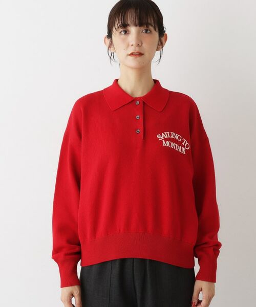 Dessin / デッサン ニット・セーター | 【洗える】フロッキーロゴ入り襟付きニット | 詳細9