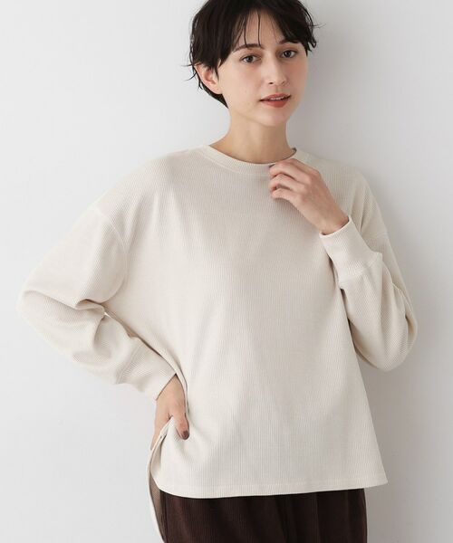 Dessin / デッサン カットソー | 【洗える】ベロアサーマルカットソー(オフホワイト(003))
