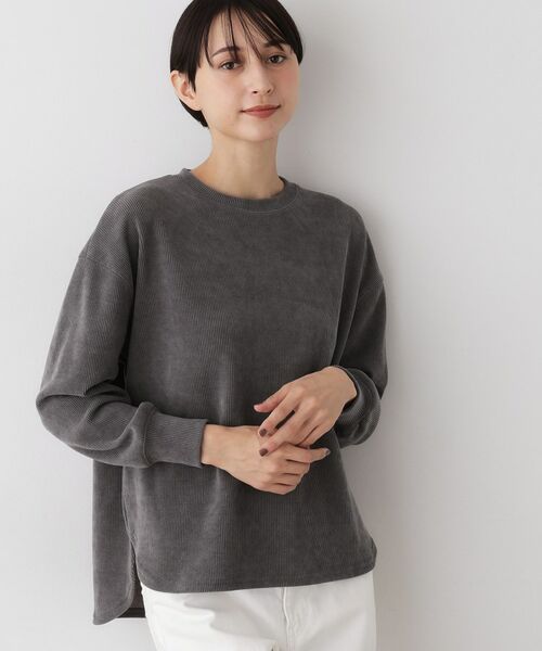 Dessin / デッサン カットソー | 【洗える】ベロアサーマルカットソー(グレー(012))