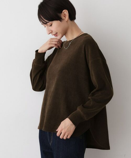 Dessin / デッサン カットソー | 【洗える】ベロアサーマルカットソー(ブラウン(043))