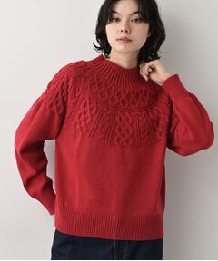 Dessin / デッサン ニット・セーター | 【着映え/洗える】求心ケーブル編みハイネックニット