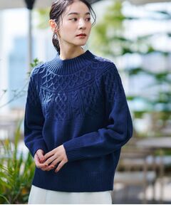 Dessin / デッサン ニット・セーター | 【着映え/洗える】求心ケーブル編みハイネックニット