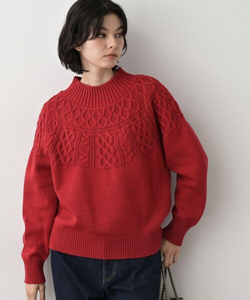 Dessin / デッサン ニット・セーター | 【着映え/洗える】求心ケーブル編みハイネックニット | 詳細10