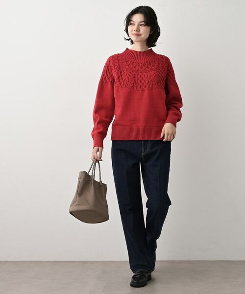 Dessin / デッサン ニット・セーター | 【着映え/洗える】求心ケーブル編みハイネックニット | 詳細11