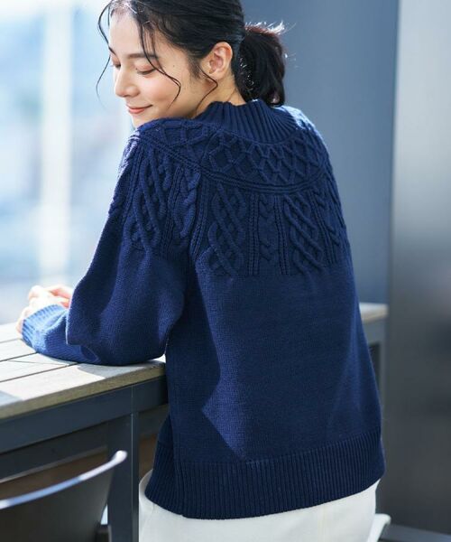 Dessin / デッサン ニット・セーター | 【着映え/洗える】求心ケーブル編みハイネックニット | 詳細14